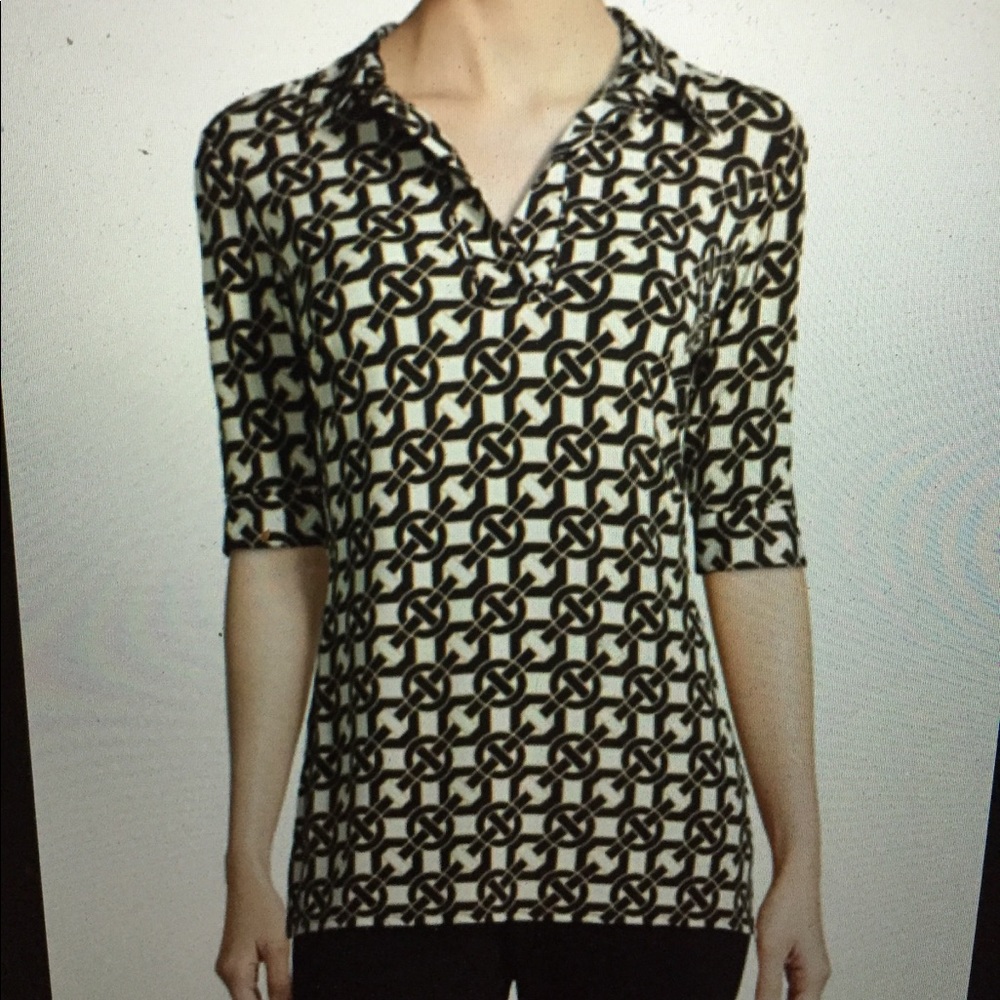 Beautifully Patterned Collared Blouse - image 1